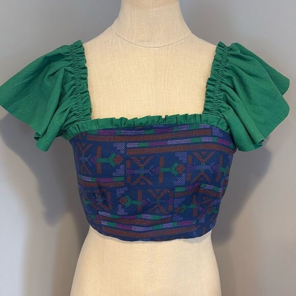 NWT Rachel Zoe Ruffle Shoulder Crop Top Size XS - Picture 1 of 10